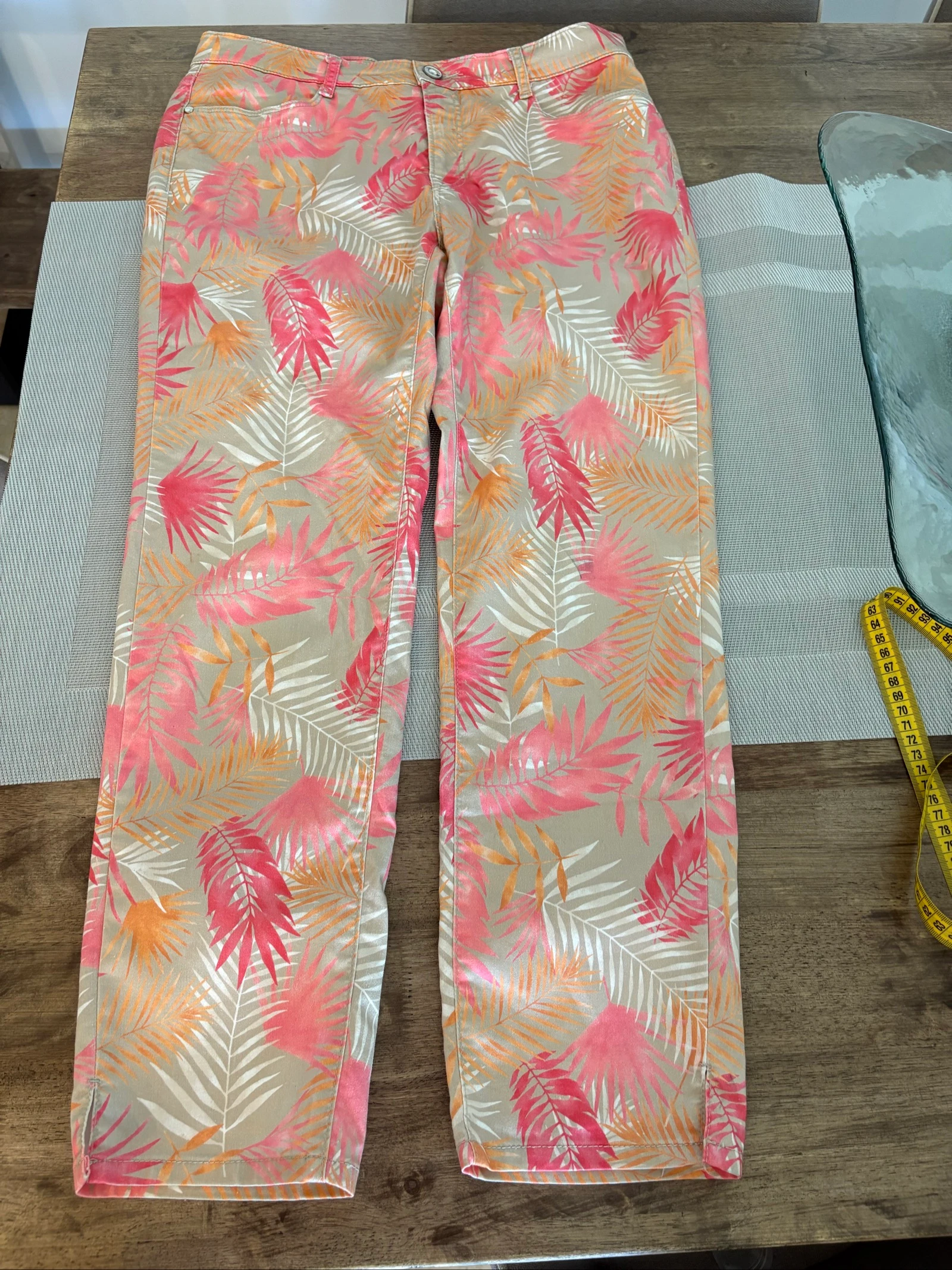 BRAX Feel Good Mary S taupe palm tree print pink/orange pants - 38 (FR40) – photo 14